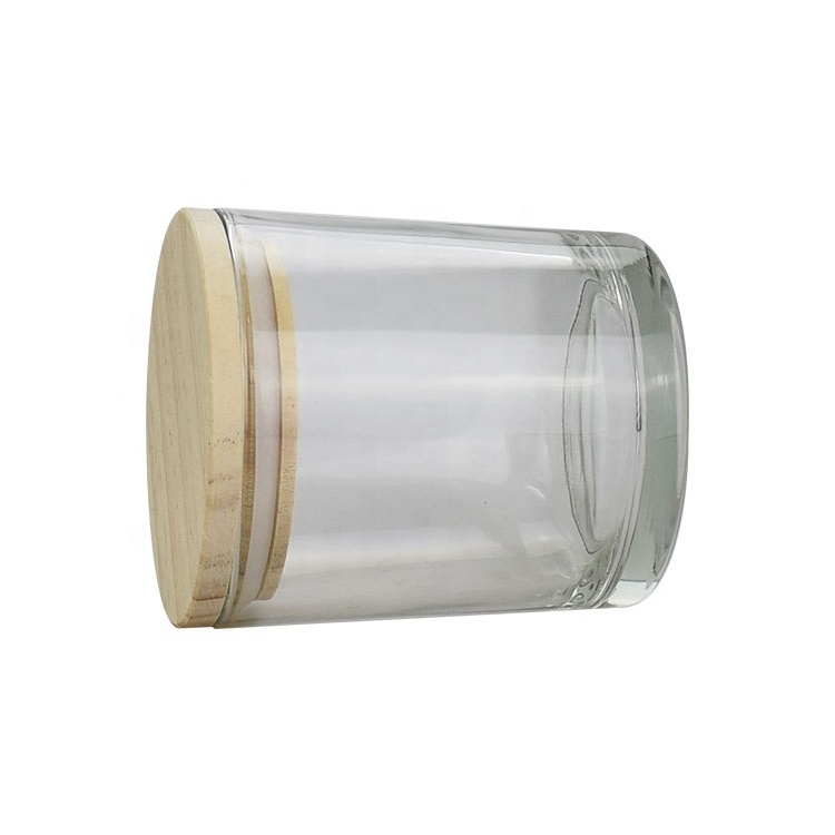 Frosted Thick Reasonable Price China Wholesale Recycled Glass Candle Jar With Bamboo Lid 50ml