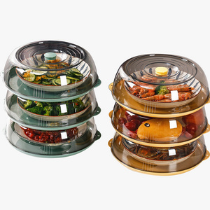 reusable multilayer stackable plastic dome Insulation warmer food cover reusable Dust Proof Plate Round Dish storage Covers set