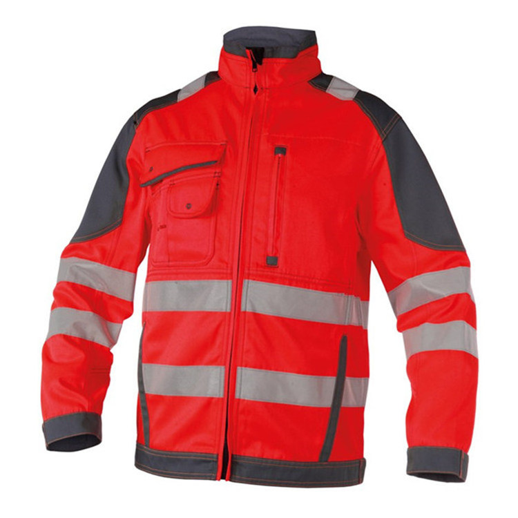 Reflective Safety Clothing Insulated Men's Reflector High Collar Jacket Winter Work Wear Hi Vis Clothing