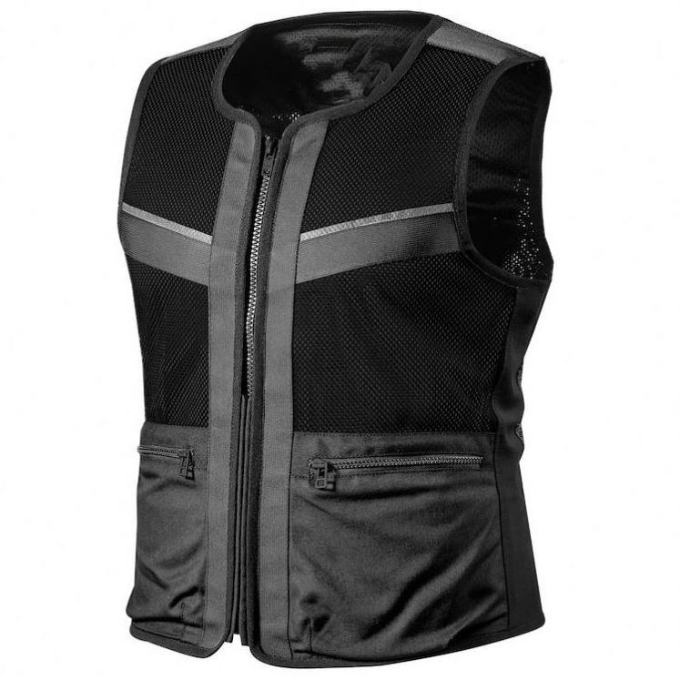 BOWINS Customized Fashion Reflective Black Motorcycle Vest