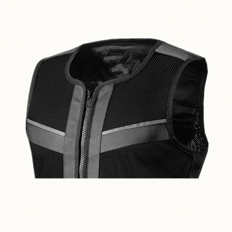 BOWINS Customized Fashion Reflective Black Motorcycle Vest