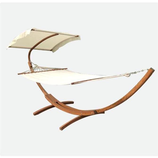 Solid Wooden Swing Hanging Hammock Chair With Stand Canopy