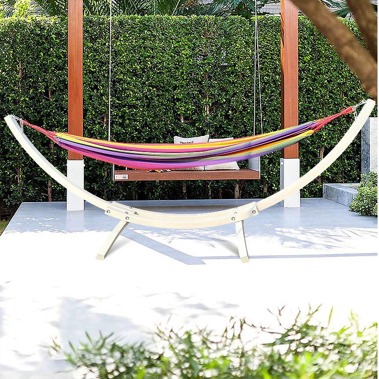 Design Heavy Duty Swing Solid Wooden Stand Garden Hammock