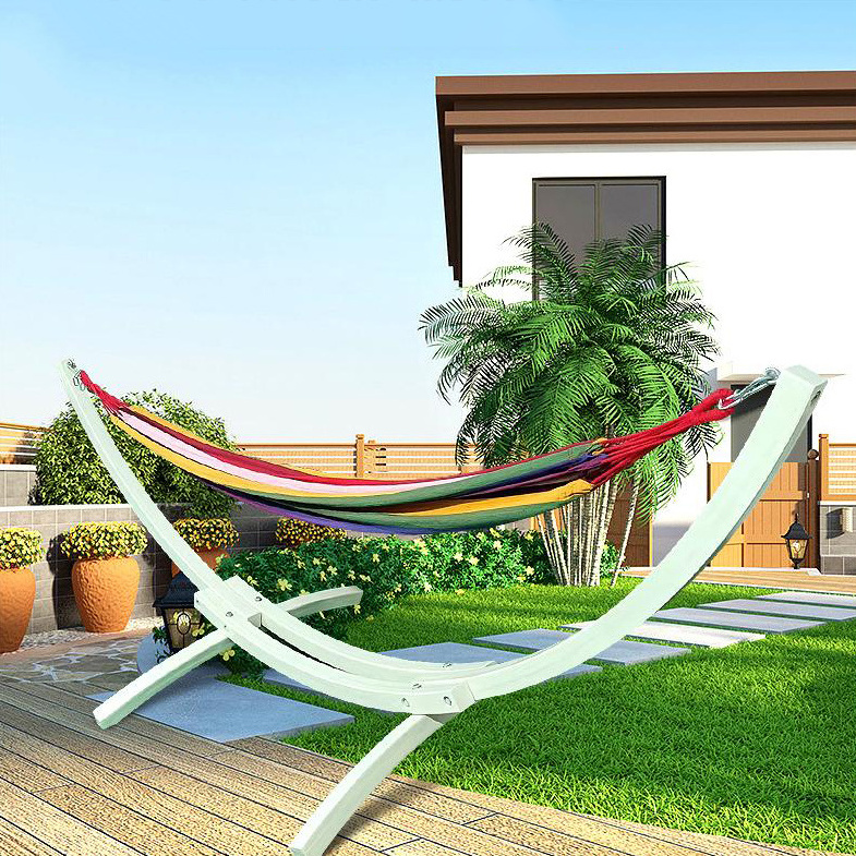 Design Heavy Duty Swing Solid Wooden Stand Garden Hammock