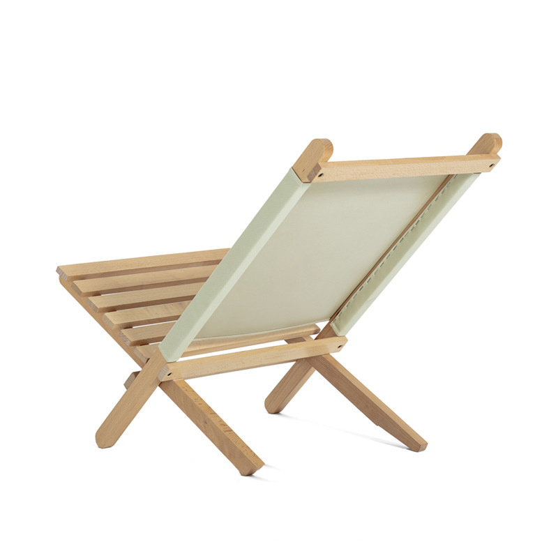 Wood Frame Fabric Compact 2-piece Nested Comfortable Beach Chair With Back Rest