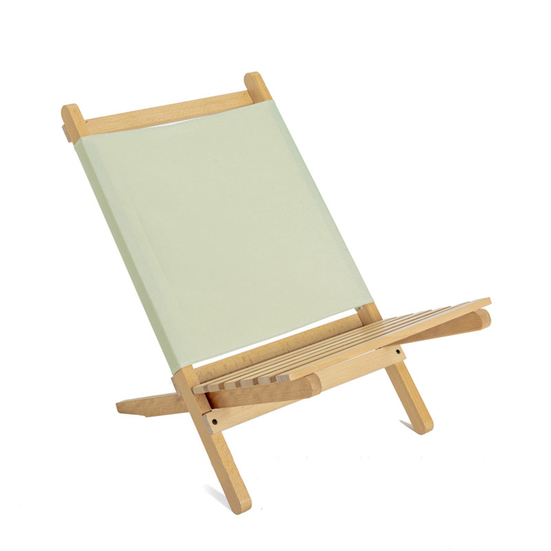 Wood Frame Fabric Compact 2-piece Nested Comfortable Beach Chair With Back Rest