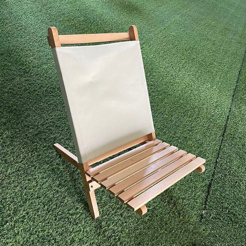 Wood Frame Fabric Compact 2-piece Nested Comfortable Beach Chair With Back Rest