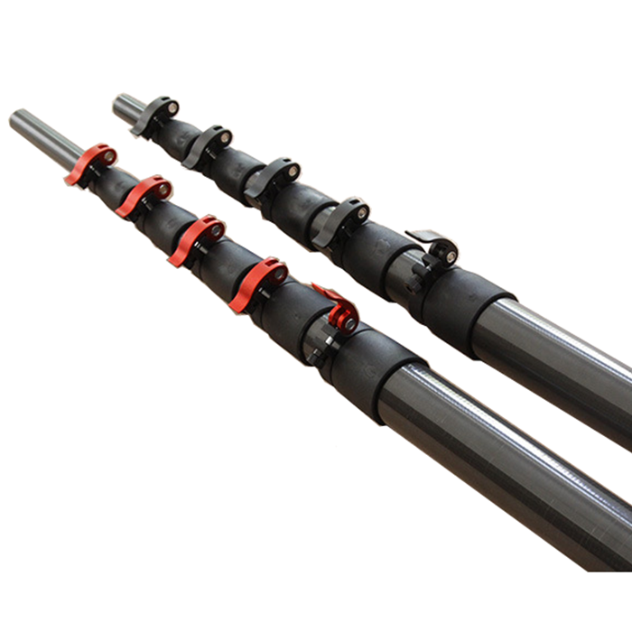 Heavy duty locking telescopic carbon fiber pole