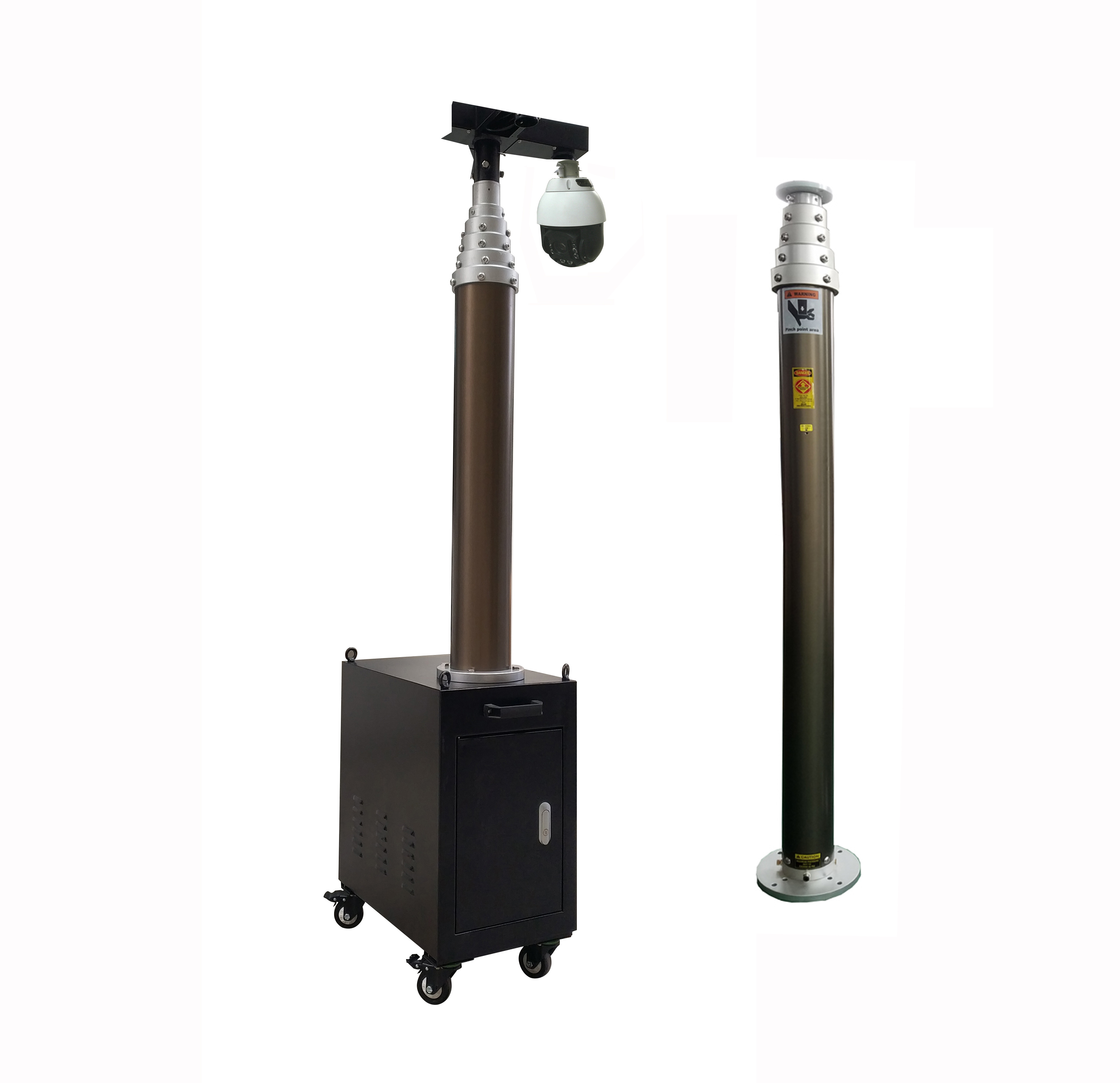 Mobile telescoping CCTV Security Camera Mast Trailer Tower