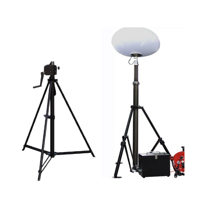 towable LED telescopic tripod balloon work lighting tower mast for road construction