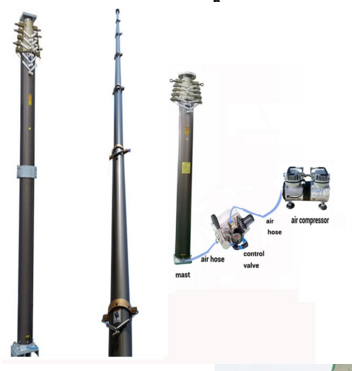 mobile telecommunication tower 6m to 10m street pole telescopic CCTV aerial masts