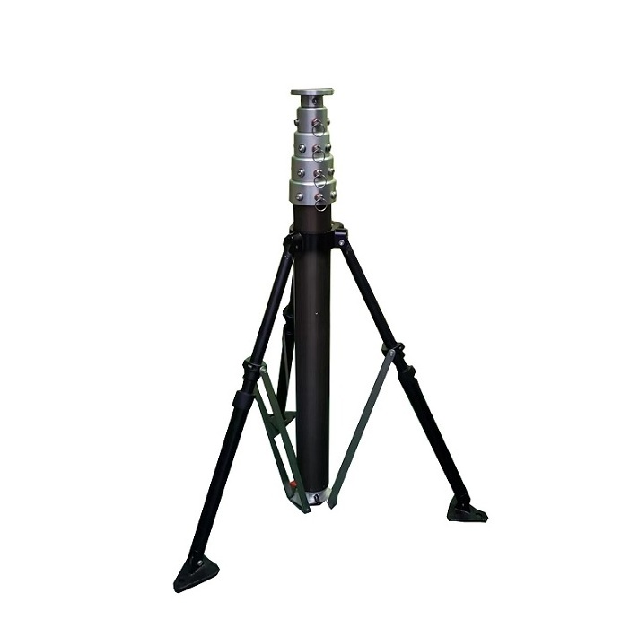 6m tripod fiberglass telescoping mast for recording soccer games