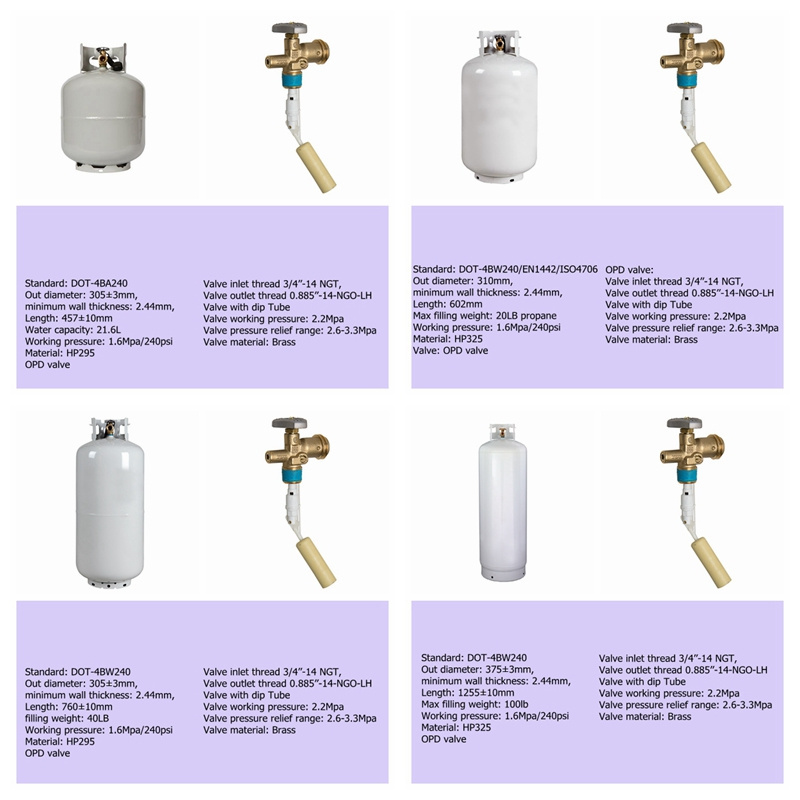 108L dot lpg propane/liquefied petroleum gas cylinder for cooking