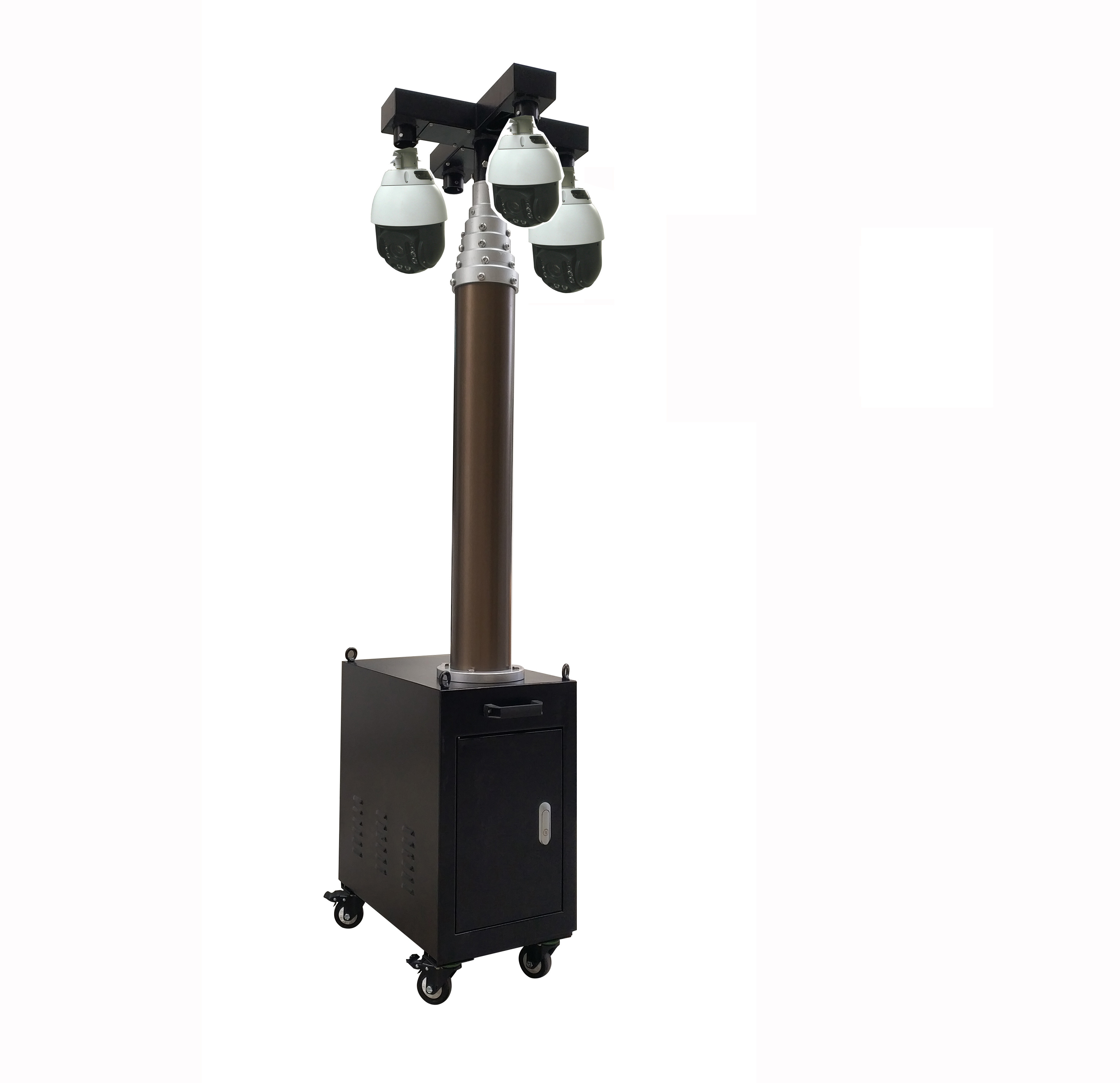 Mobile telescoping CCTV Security Camera Mast Trailer Tower