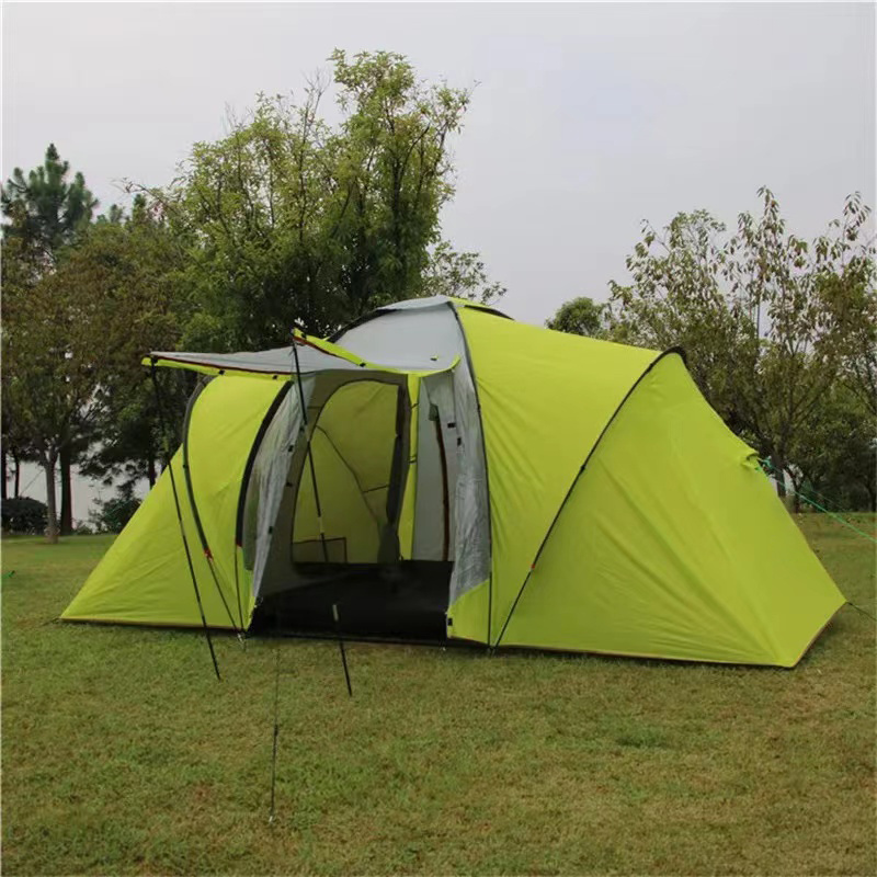 Hot sale outdoor waterproof camping 4 person 2 bedrooms and 1 living room family tent