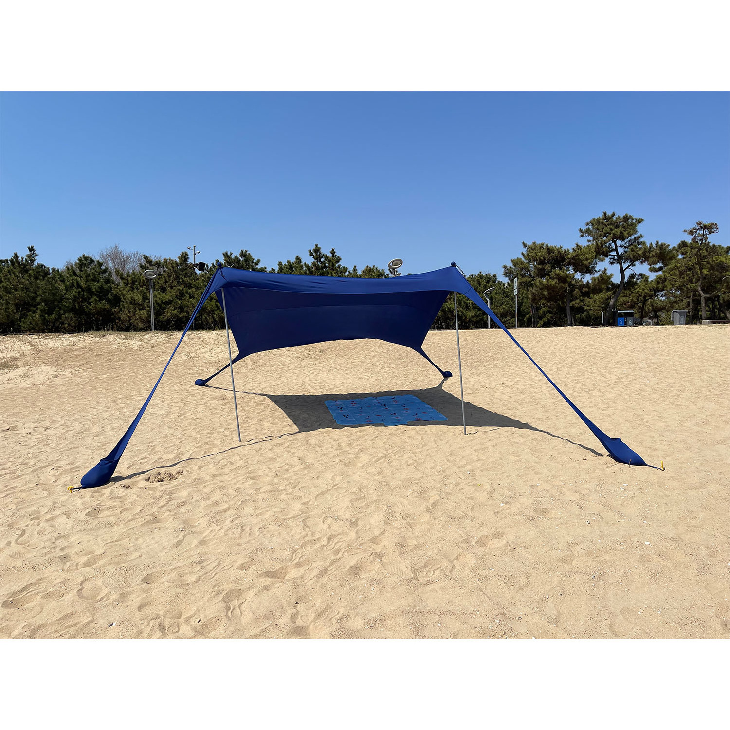 Pop Up Beach Tent and Beach Canopy Sun Shelter UPF50+ with Sand Shovel Ground Pegs Outdoor Sunshade for Camping Trips