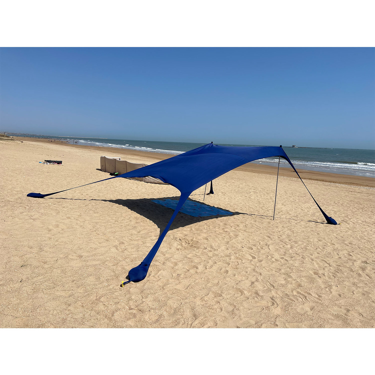 Pop Up Beach Tent and Beach Canopy Sun Shelter UPF50+ with Sand Shovel Ground Pegs Outdoor Sunshade for Camping Trips