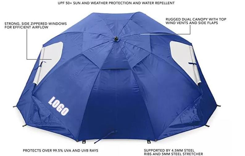 Fashional Sun Protection Outdoor Folding Adjustable Beach Umbrella