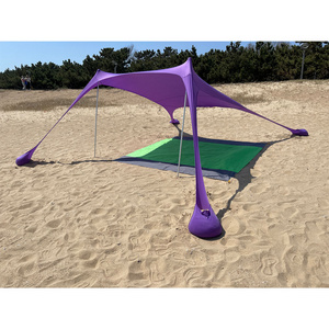 Pop Up Beach Tent and Beach Canopy Sun Shelter UPF50+ with Sand Shovel Ground Pegs Outdoor Sunshade for Camping Trips