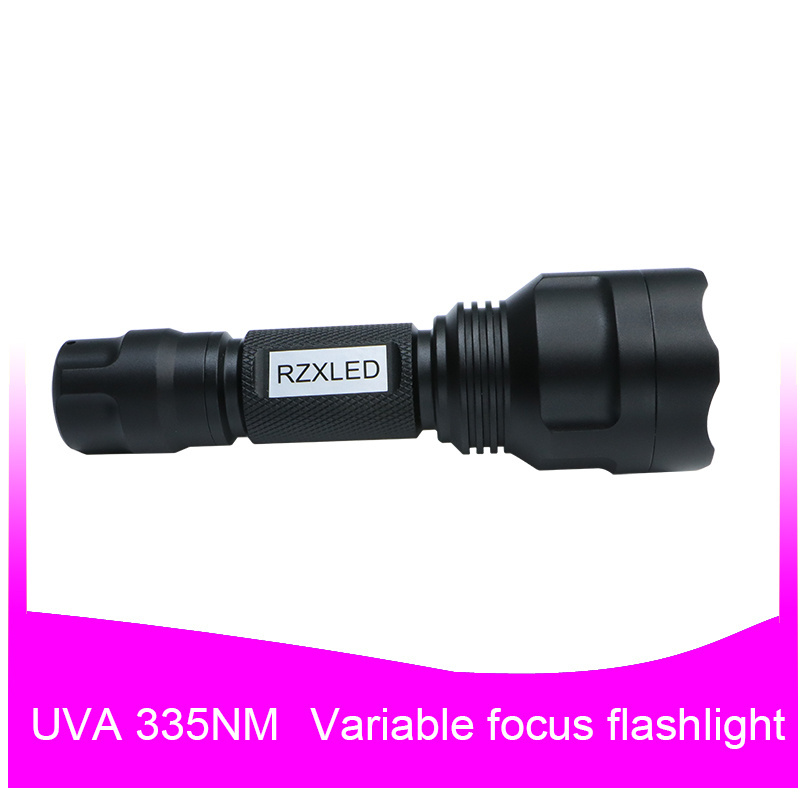 RZXLED Adjustable Focus ultra violet light  3w UVA  365nm 370nm  365nm flashlight