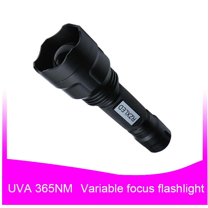 RZXLED Adjustable Focus ultra violet light  3w UVA  365nm 370nm  365nm flashlight