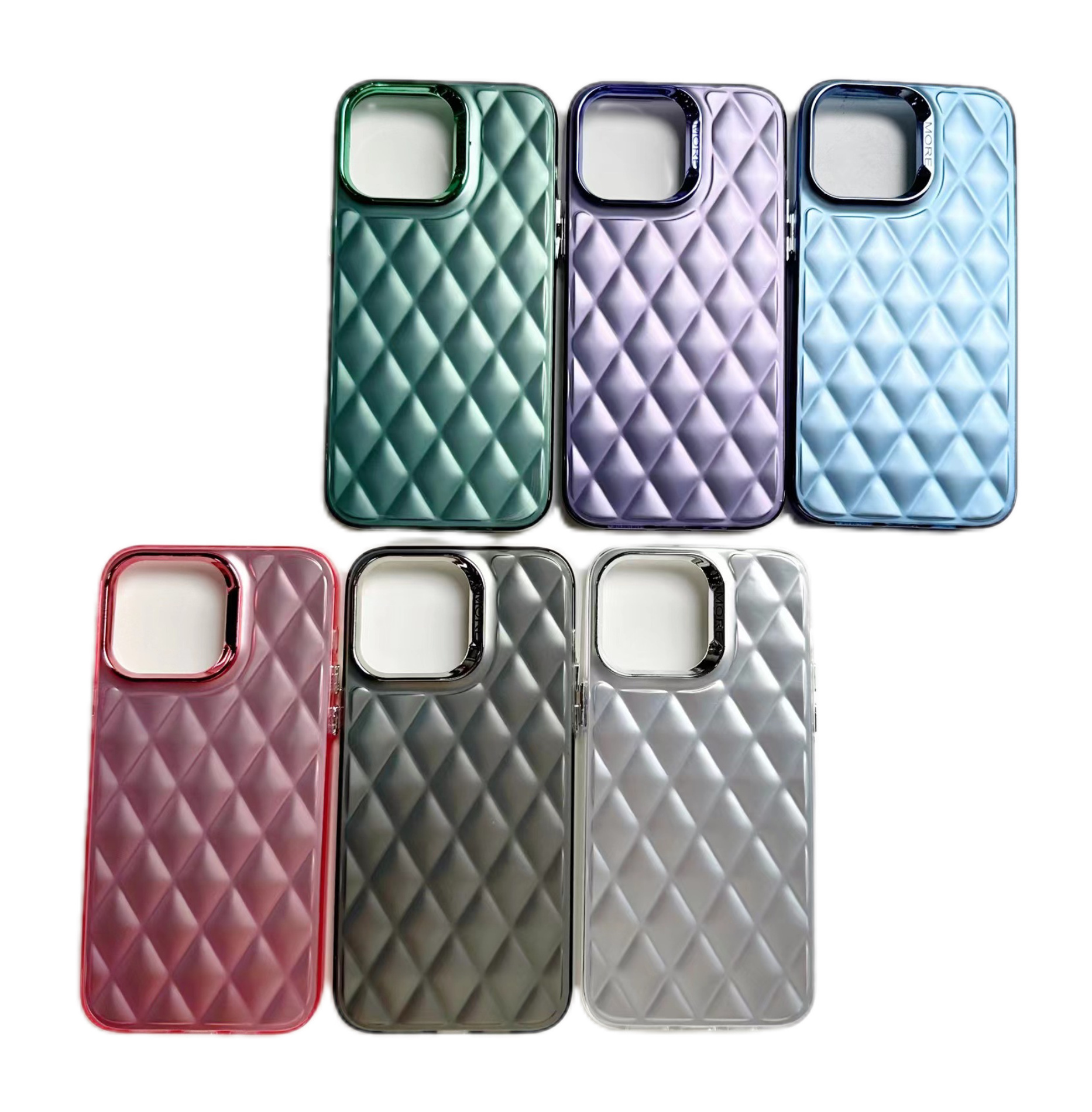 Multi Color TPU Phone Case for IP 15 14 13 12 11 Ins style glitter plaid phone case Electroplating Lens Protection Phone cover