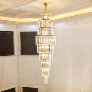 Modern Luxury Hotel Lobby Villa Staircase Chandelier Ceiling Large Gold Crystal Lamp Decorative Lighting Art light fixture