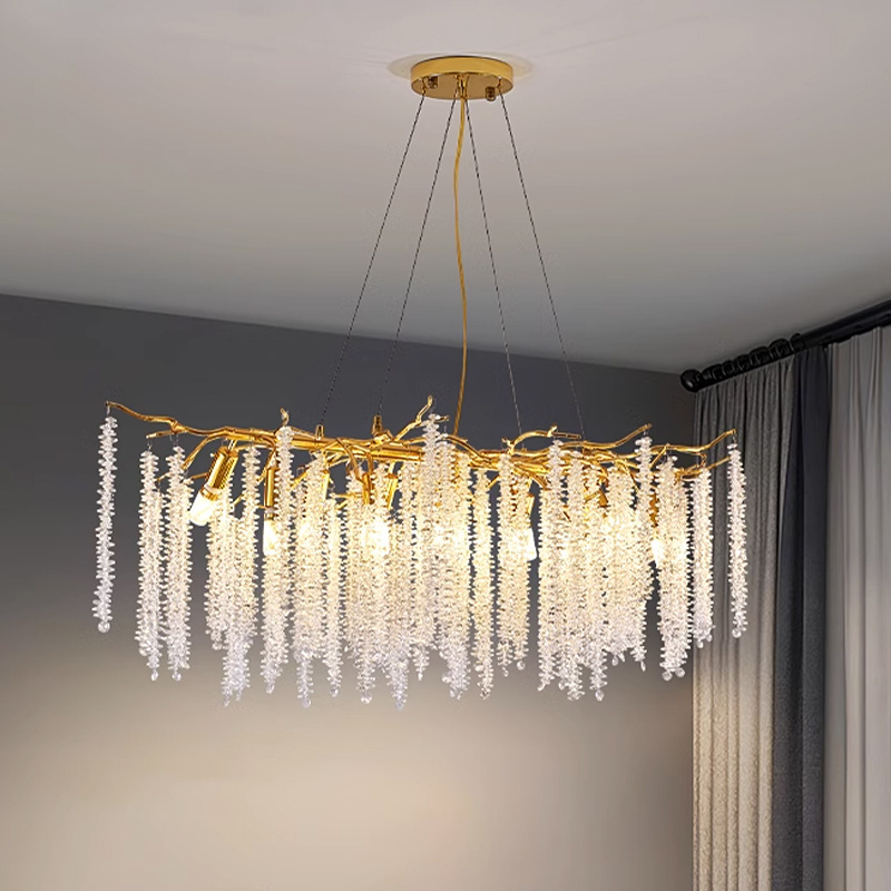 Glass Lighting Fixtures Modern Gold Luxury Living Room Bedroom Dining Room Chandelier Chandeliers Pendant Lights