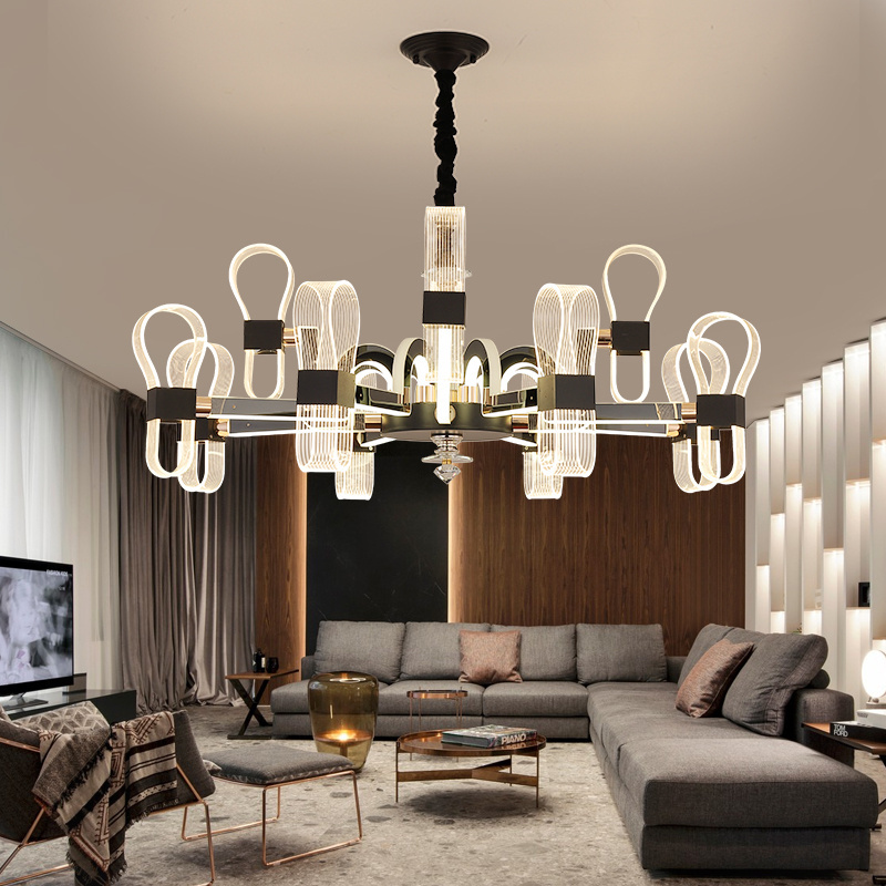 Modern European Luxury Pendant Lights Stainless Steel Acrylic Modern Unique Hanging Light Fixture for Home