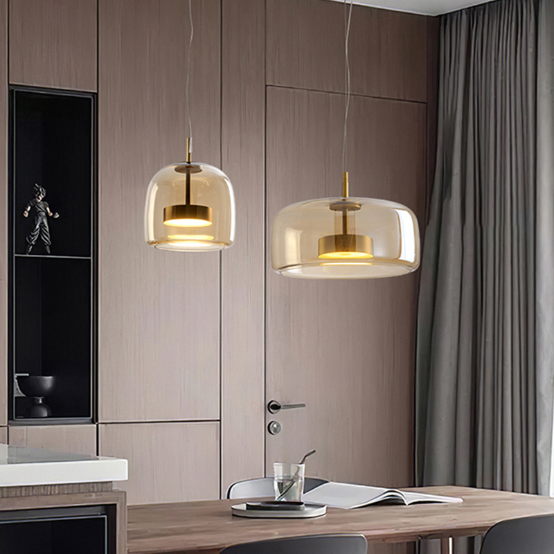 Modern chandeliers pendant lights Restaurant Living Room indoor Kitchen Gold Led Simple Indoor Modern Glass Lamp Fixture