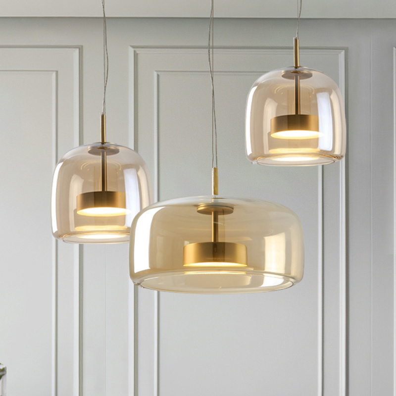 Modern chandeliers pendant lights Restaurant Living Room indoor Kitchen Gold Led Simple Indoor Modern Glass Lamp Fixture