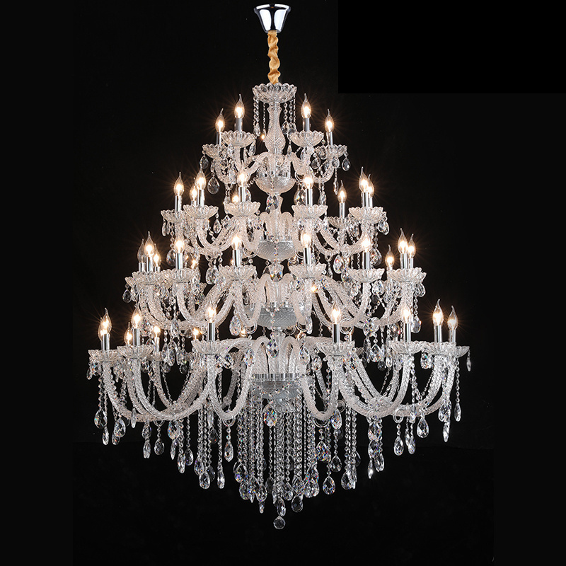 Long Crystal Chandelier Lights For Hotel Led Crystal Modern Chandelier Foyer Area Hanging Light Fixture Wedding Chandelier