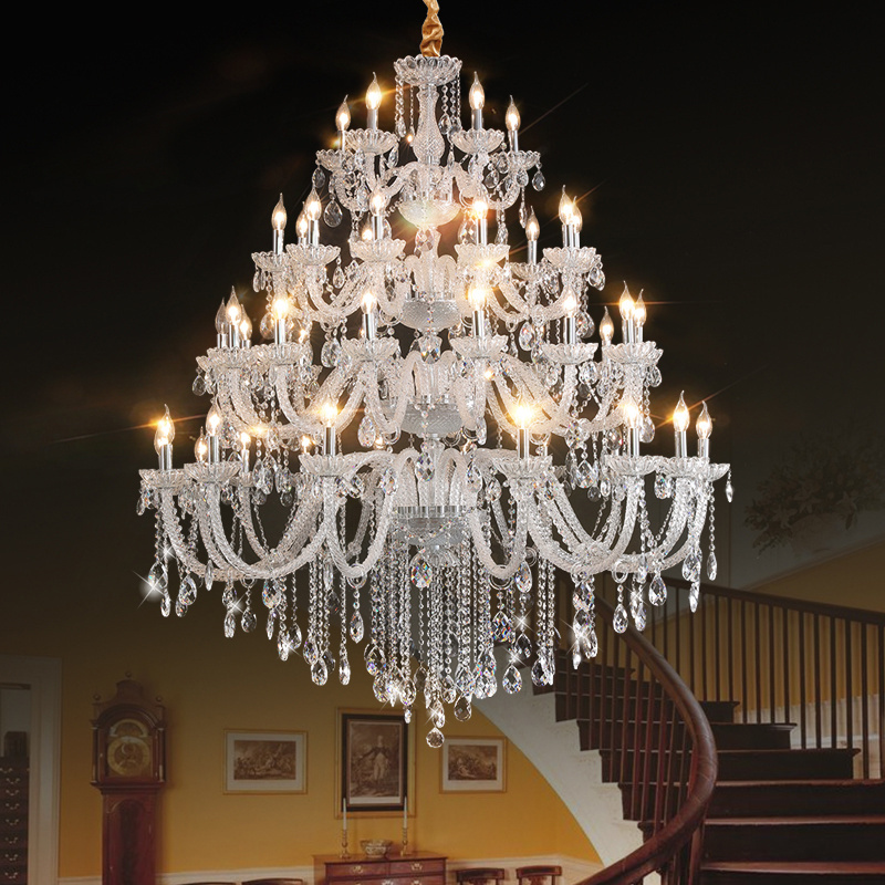 Long Crystal Chandelier Lights For Hotel Led Crystal Modern Chandelier Foyer Area Hanging Light Fixture Wedding Chandelier