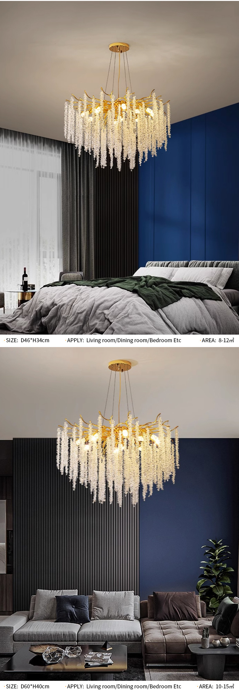 Glass Lighting Fixtures Modern Gold Luxury Living Room Bedroom Dining Room Chandelier Chandeliers Pendant Lights