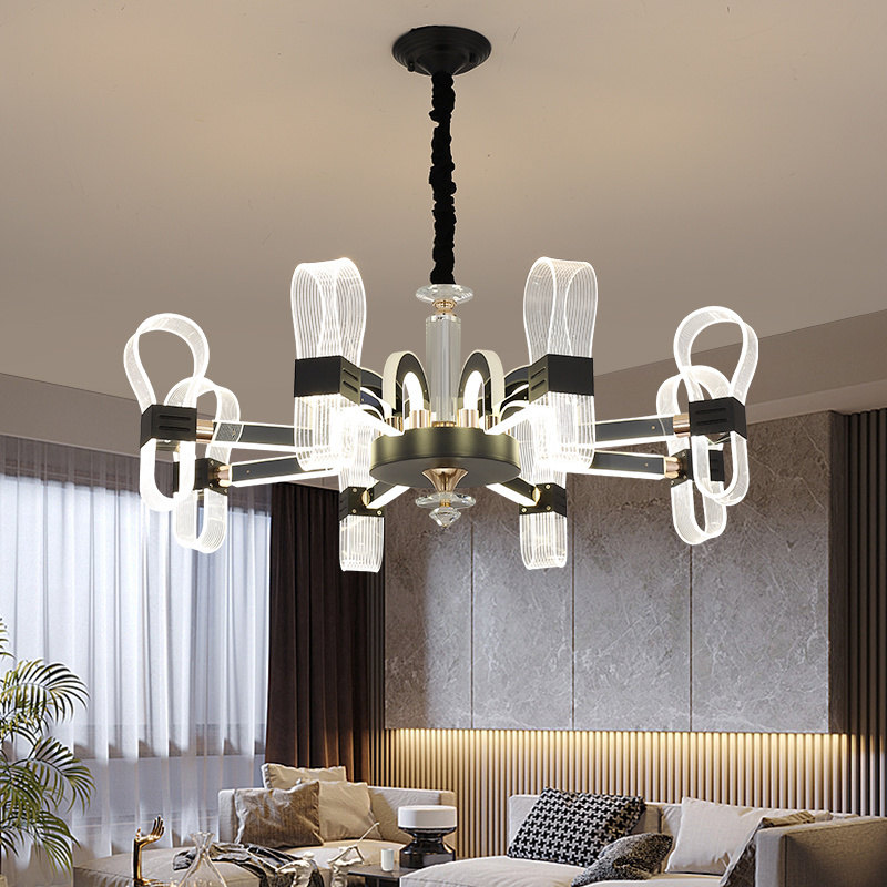 Modern European Luxury Pendant Lights Stainless Steel Acrylic Modern Unique Hanging Light Fixture for Home