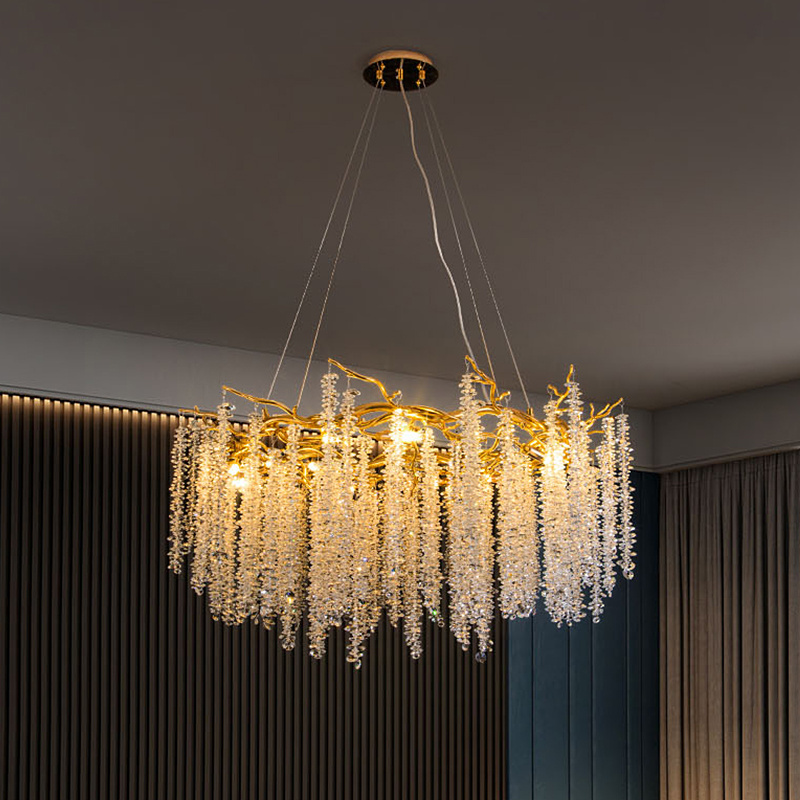 Glass Lighting Fixtures Modern Gold Luxury Living Room Bedroom Dining Room Chandelier Chandeliers Pendant Lights