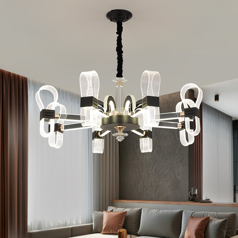 Modern European Luxury Pendant Lights Stainless Steel Acrylic Modern Unique Hanging Light Fixture for Home