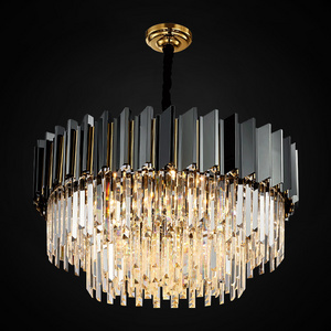 Modern Circular Crystal Led Pendant Lights Living Room Household k9 Luxury Crystal Chandelier Bedroom Gold Light Fixture