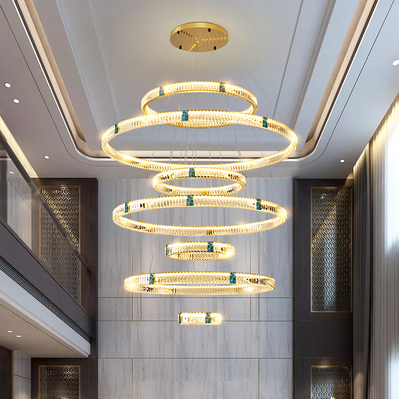 Project Pendant LED Modern Light New Chandeliers Villa Lighting Gold Entryway Foyer Crystal Chandelier Light Fixture