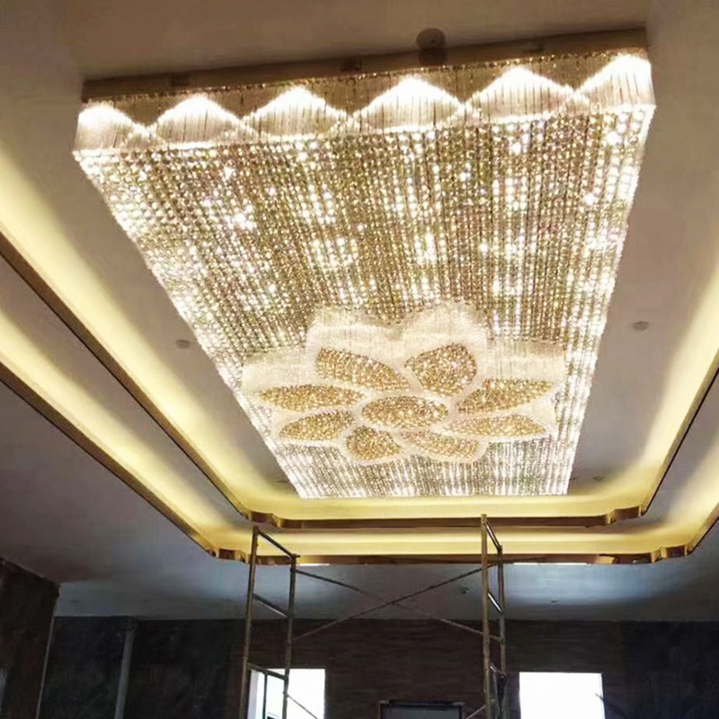 Hotel Chandelier Crystal K9 Support Customize Modern Chandelier For Low Ceiling Wall Hanging Light Fixture Luxury Ceiling Lights