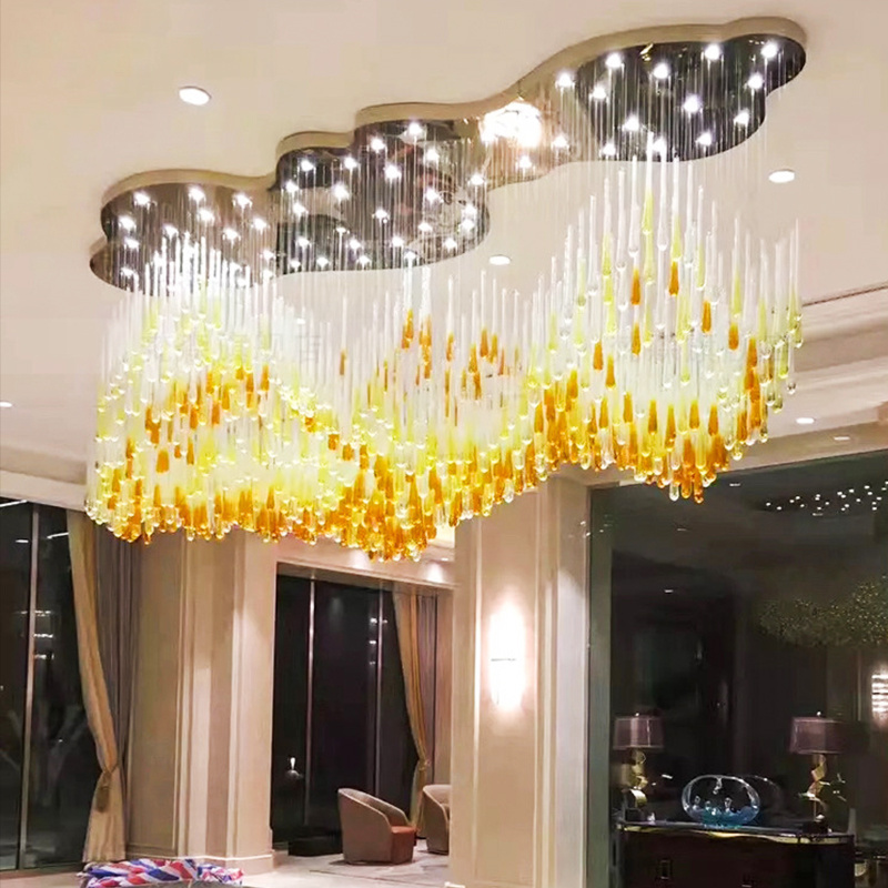 Hotel Chandelier Crystal K9 Support Customize Modern Chandelier For Low Ceiling Wall Hanging Light Fixture Luxury Ceiling Lights