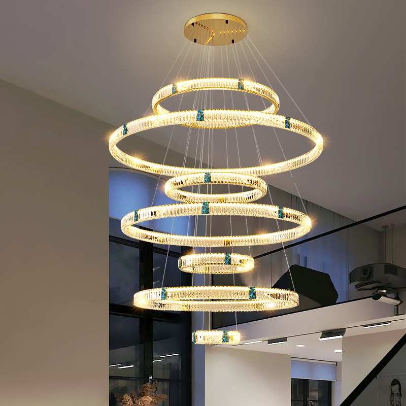 Project Pendant LED Modern Light New Chandeliers Villa Lighting Gold Entryway Foyer Crystal Chandelier Light Fixture