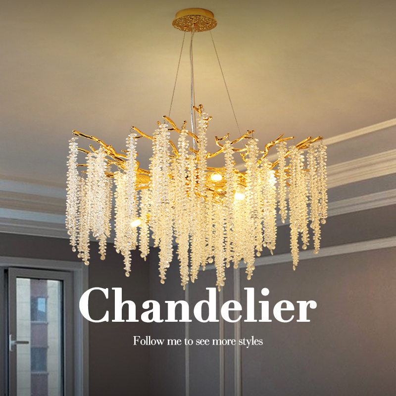 Glass Lighting Fixtures Modern Gold Luxury Living Room Bedroom Dining Room Chandelier Chandeliers Pendant Lights