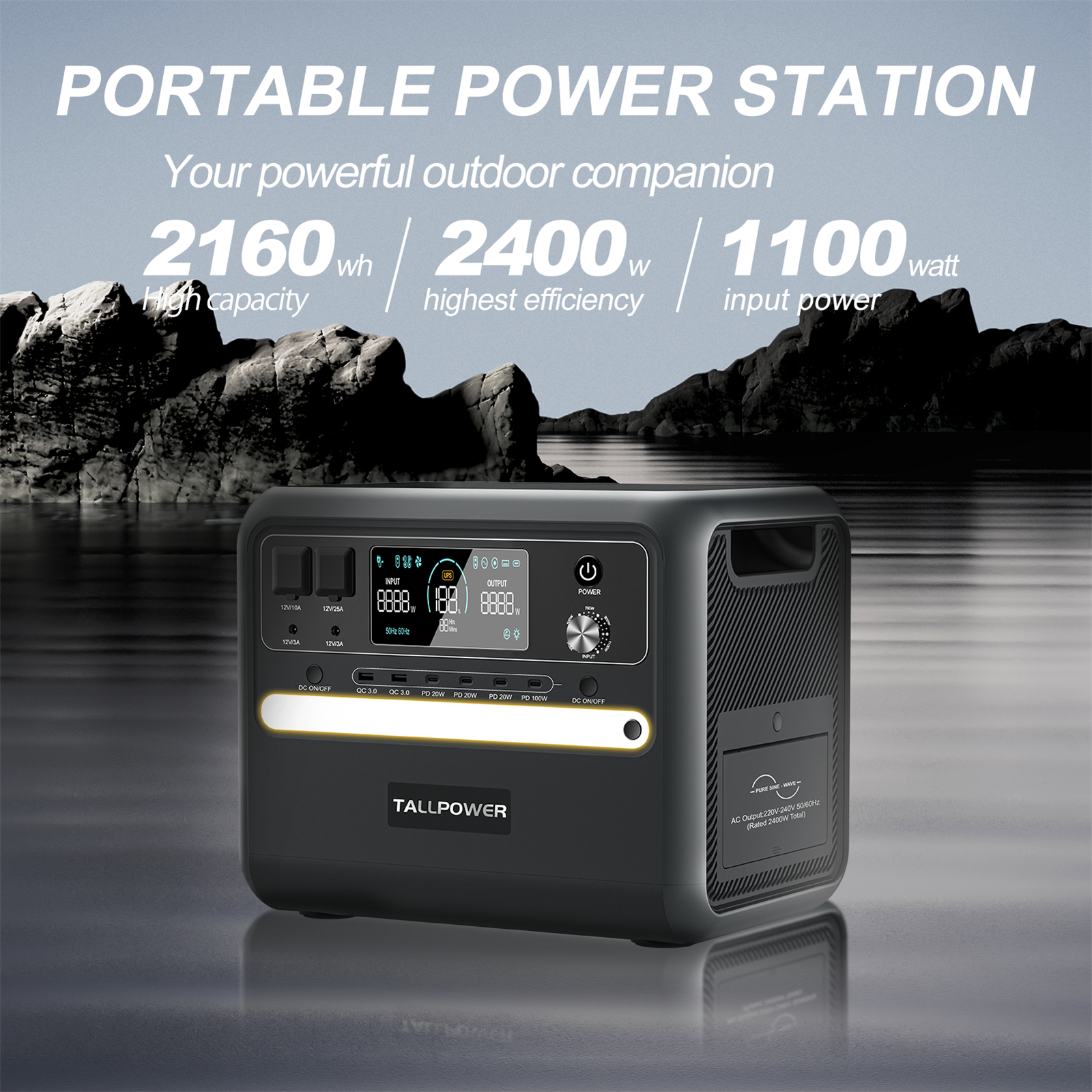 2000W Off Grid Solar Generator UPS Solar All in One Portable Power Station Emergency Power Backup Solar Power Battery