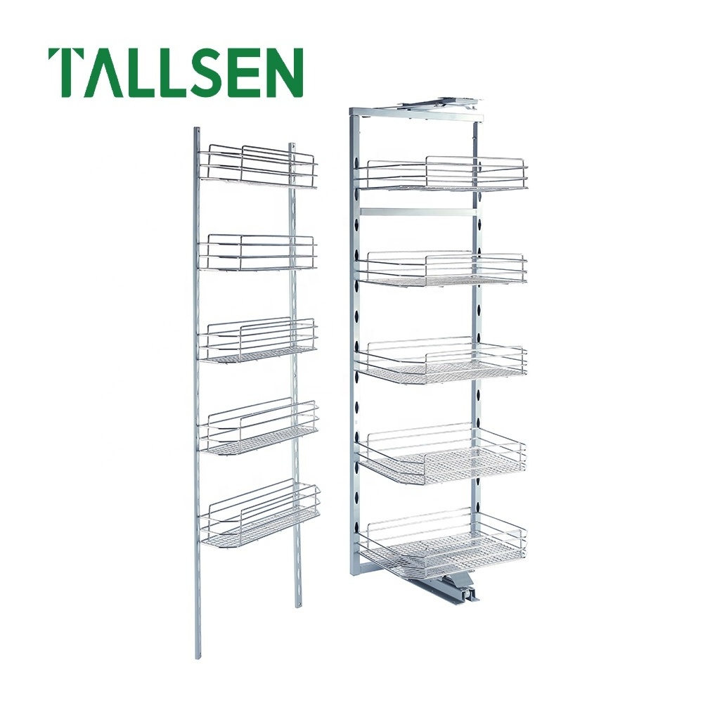 pull out soft stop tall unit organizer sliding tandem kitchen cabinet pantry unit