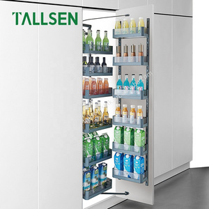 4/5/6 layer Cabinet storage accessories pull out tall unit tandem glass basket modular kitchen pantry tall unit