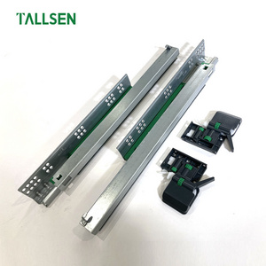 TALLSEN Factory Direct Manufacturer Telescopic Cabinet Full Extension Soft Close Kitchen Channel  Runner Undermount Drawer Slide