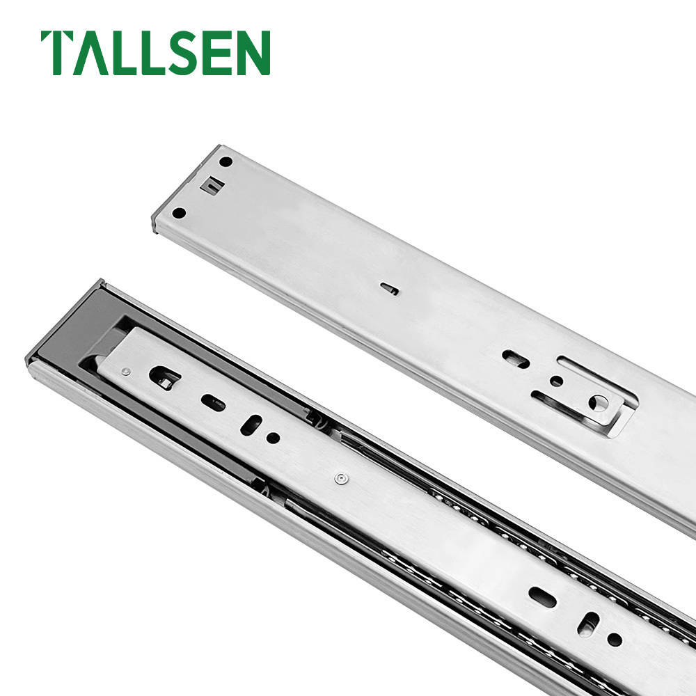 TALLSEN  High Quality Wholesale  Full Extension  Channel  Soft Close Push To Open Stainless Steel Ball Bearing Drawer Slide