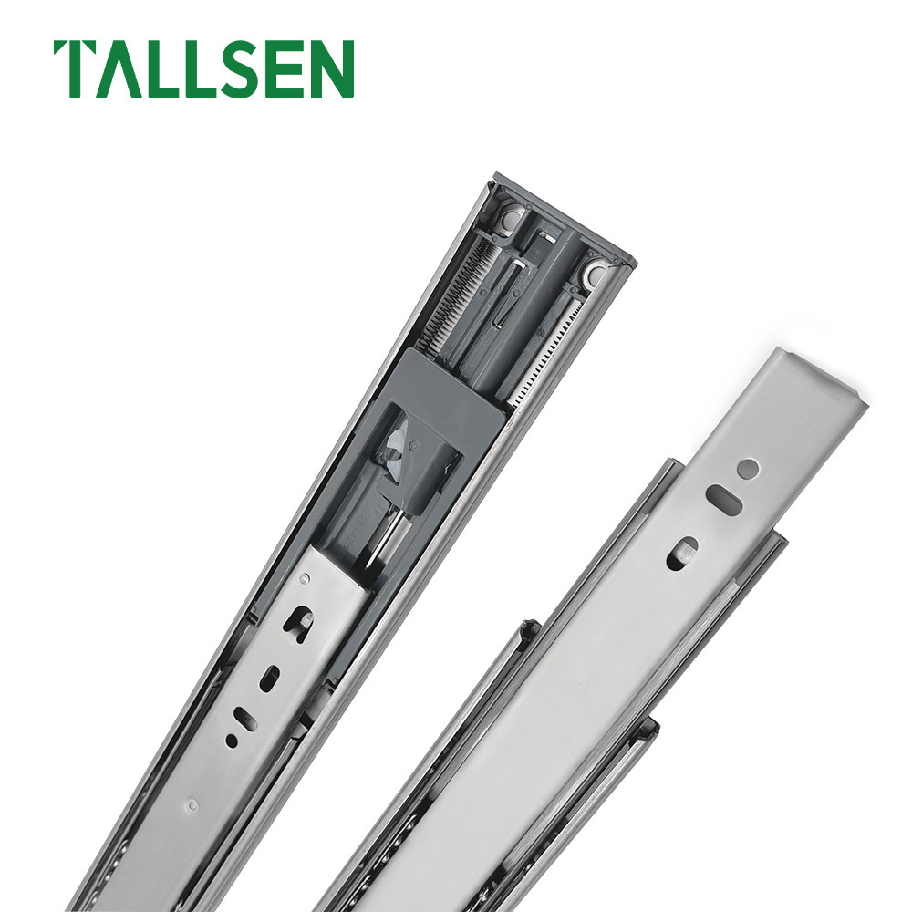 TALLSEN  High Quality Wholesale  Full Extension  Channel  Soft Close Push To Open Stainless Steel Ball Bearing Drawer Slide