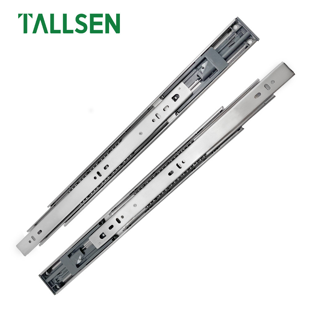 TALLSEN  High Quality Wholesale  Full Extension  Channel  Soft Close Push To Open Stainless Steel Ball Bearing Drawer Slide